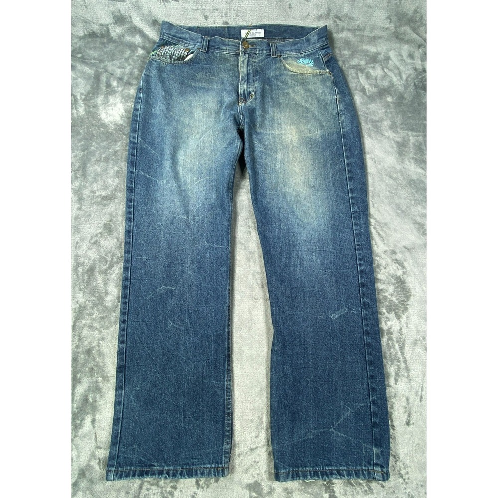 Vintage Phat Farm Jeans Fits 38x30 Blue Baggy Denim Pant Skater Retro Street Y2K